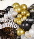 SUWEN 164PCS DIY Black and Gold Balloon Garland Arch Kit for Men Black Latex and Gold Metallic Chrome Balloon Decorations for Birthday Graduation Wedding Shower Anniversary Party Decor