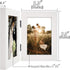 Golden State Art, 4x6 Double Picture Frame Vertical Hinged Photo Frame 2 Opening Folding Family Frames Collage, with Real Glass (4x6, White, 2-Pack)