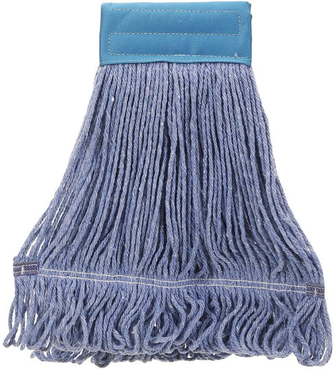 Yocada Looped-End String Wet Mop Heavy Duty Cotton Mop Commercial Industrial Grade Telescopic Iron Pole Jaw Clamp Floor Cleaning 55.1"