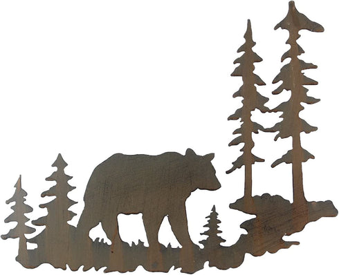 Young's Inc. Laser Cut Metal Bear 20 x 16 - Bear Decorations for Home - Cabin Decor