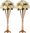 2 Pcs Tabletop Metal Wedding Flower Trumpet Vase, Table Decorative Centerpiece, Artificial Flower Arrangements for Anniversary Ceremony Party Birthday Event Aisle Home Decoration (Gold)