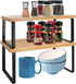 Spice Rack Organizer for Cabinet, Kitchen Countertop Shelf Organizer Rack, Pantry Bedroom Bathroom Office Storage Rack, Stackable, Expandable, Metal and Wood, Brown, 2Pack