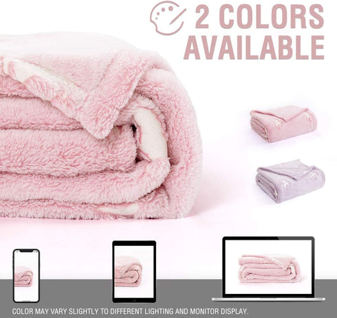 JINCHAN Flannel Throw Blanket Unicorn Soft Pink Kids Lightweight Comfy Luminious Blanket Glow in The Dark Nursery Living Room Decor Four Seasons Birthday for Girls Boys Baby 50x60 Inch