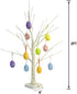 kemooie 24 Inch Pre-lit White Birch Tree with 10 Hanging Easter Egg Ornaments, 24 Led Lights Battery Operated Easter Table Centerpiece for Party Birthday Home Easter Decoration Spring Decoration
