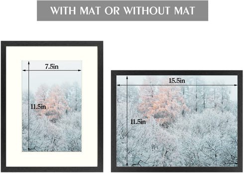 Golden State Art, 12x16 Picture Frame - Ivory Mat for 8x12 Photo - Sawtooth Hangers for Wall Display - Great for Family Photos, Portraits, Baby Pictures (Black)