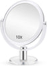 Magnifying Makeup Mirror Double Sided - Fabuday 7 Inch Tabletop Mirror with 1X & 10X Magnification, Magnified Desk Mirror for Makeup, Cosmetic Vanity Mirror with Stand and 360° Rotation, Acrylic