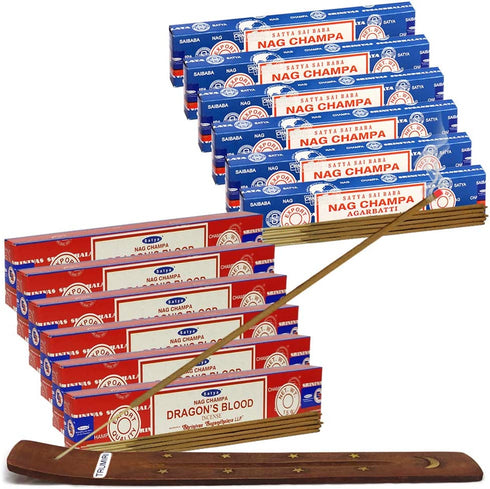 Nag Champa Incense Sticks And Dragon'S Blood Incense Sticks With Incense Holder Bundle For Home Fragrance And Spiritual D©cor