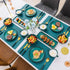 Leather Washable Placemats,Green Thick Faux Leather Heat Resistant Rectangle Table Mats,Waterproof Non-Slip Easy to Clean Placemats for Kitchen Coffee Dining Room Table Set of 6