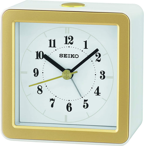 SEIKO Gatsby Bedside Alarm Clock, White Matte
