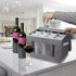 Stemware Storage Box with dividers, China Storage Containers Wine Glass Storage Containers with Lids and handles, Holds 12 Wine Glasses or Crystal Glassware (Grey)