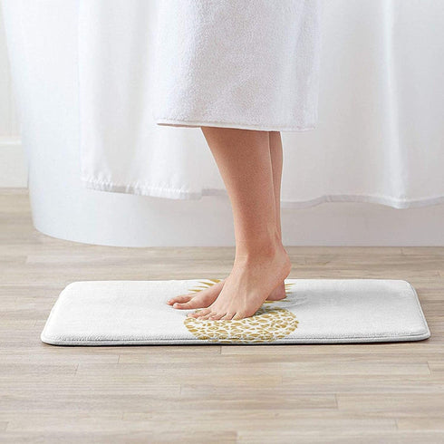 Gold Pineapple Memory Foam Bath Mats, Soft Non Slip Absorbent Bath Rugs for Livingroom & Bathroom Rug Carpet 15.8" x 23.6"