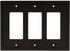 Modern Edge Decorative Wall Plate Switch Plate Outlet Cover, Durable Solid Zinc Alloy (Triple Decorator, Matte Black)