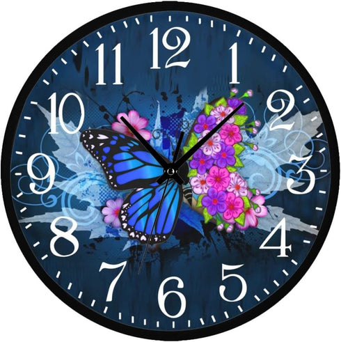 Clock time Silent Non Ticking Round Wall Clock 10 inch Easy to Read for Home Kitchen Living Room Office Bathroom Bedroom