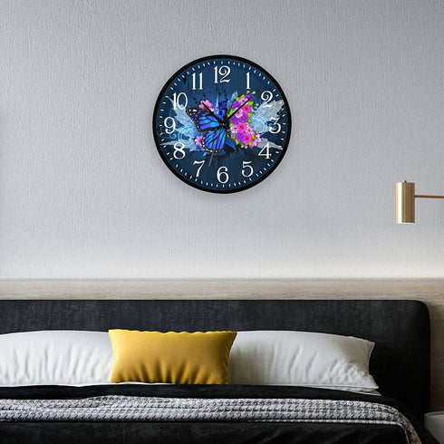 Clock time Silent Non Ticking Round Wall Clock 10 inch Easy to Read for Home Kitchen Living Room Office Bathroom Bedroom