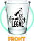 Finally Legal 21st Birthday Party Shot Glass - Set of 12, 1.75oz Black and Clear 21st Birthday Shot Glasses, Perfect for Birthday Parties, Birthday Decorations