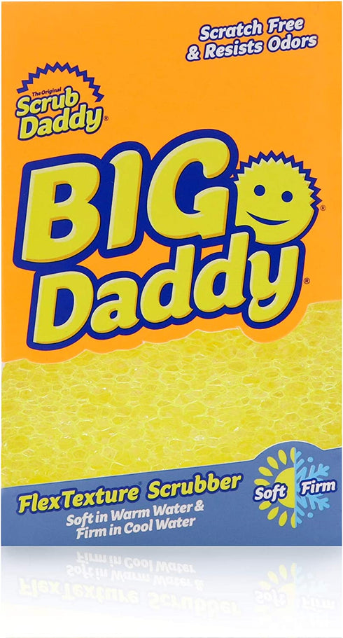 Scrub Daddy Large Sponge - Big Daddy - Scratch-Free Multipurpose Dish Sponge - BPA Free & Made with Polymer Foam - Stain, Mold & Odor Resistant Kitchen Sponge (1 Count)