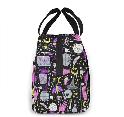 Alchemy Magic Witch Witchcraft Lunch Bag For Women Girls Kids Insulated Picnic Pouch Thermal Cooler Tote Bento Large Meal Prep Cute Bag Big Leakproof Soft Bags For Lunch Box, Camping, Travel, Fishing