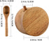 DGYLL Acacia Wood Salt Container with spoon Salt cellar Salt keeper Spice storage box Condiment pot Sugar bowl with spoon and swiveling lid Size: 3.5DIA x 2.5H inch (1pc no pattern /w spoon)