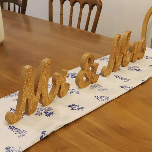 Mr & Mrs Sign for Wedding Table, Large Mr and Miss Wooden Letters, Party Decoration Head Table Wedding Wood Letter, Just Married Sign Anniversary Party Valentine's Day Decor,Rose Golden