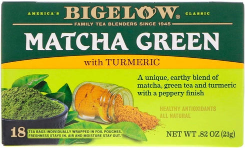 Bigelow, Matcha Green Tea with Turmeric, 18 Tea Bags