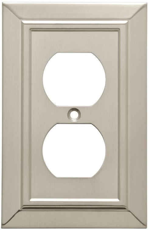 Franklin Brass W35218-SN-C Classic Architecture Single Duplex Outlet Wall Plate/Switch Plate/Cover, Satin Nickel