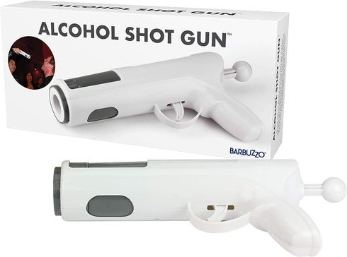 Alcohol Shot Gun - Load Your Favorite Alcohol, Aim, Shoot and Drink- Epic Shot Party Accessory - Holds Up to 1.5 Ounces- White