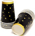 Black & Gold Party Supplies Tableware Set 24 9" Paper Plates 24 7" Plate 24 9 Oz Cups 50 Lunch Napkins for Celebrate Birthday Wedding Retirement Grad New Years Celebration Disposable Dinnerware D©cor