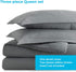 Linenspa Microfiber Duvet Cover - Three Piece Set Includes Duvet Cover and Two Shams - Soft Brushed Microfiber - Hypoallergenic, Stone, Queen