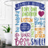 SDDSER Family Rules Shower Curtain Educational Motivational and Inspirational Quotes Decor Bathroom Curtain for Kids, 72 x72 in Bathtub Showers Waterproof Fabric with 12 Hooks YLQQSD303