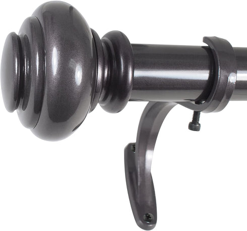 Decopolitan 1-Inch Urn Single Window Treatment Rod Set, 72 to 144-Inch, Bronze