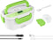 Electric Lunch Box -- Toursion Portable Food Heater 2 in 1 for Car/Truck and Work 110V&12V-24V 40W, Removable Stainless Steel Portable Food Warmer 1.5L, Spoon and 2 Compartments Included(Green)