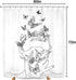 SVBright Women Flower Shower Curtain Abstract Line Ladies 60Wx72H Inch Butterfly Modern Minimalist Creative Female Sketch Aesthetic 12 Pack Hooks Polyester Waterproof Fabric Bathroom Bathtub Panels
