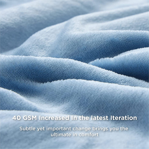 Bedsure Fleece Blanket Twin Blanket Washed Blue - 300GSM Soft Lightweight Plush Cozy Twin Blankets for Bed, Sofa, Couch, Travel, Camping, 60x80 inches