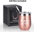 Gingprous Best Mom Ever Wine Tumbler with Lid and Straw, Mother's Day Birthday Gifts for Mom Mommy Mother, Stainless Steel Insulated Mom Wine Tumbler with Saying for Women (12 Oz, Rose Gold)