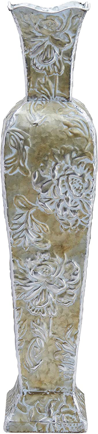 Elements 5274372 Gold Floral Decorative Metal Vase, 24-Inch, Assorted