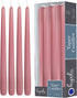 12 Pack Tall Taper Candles - 10 Inch Rose Pink Dripless, Unscented Dinner Candle - Paraffin Wax with Cotton Wicks - 8 Hour Burn Time