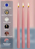 12 Pack Tall Taper Candles - 10 Inch Rose Pink Dripless, Unscented Dinner Candle - Paraffin Wax with Cotton Wicks - 8 Hour Burn Time