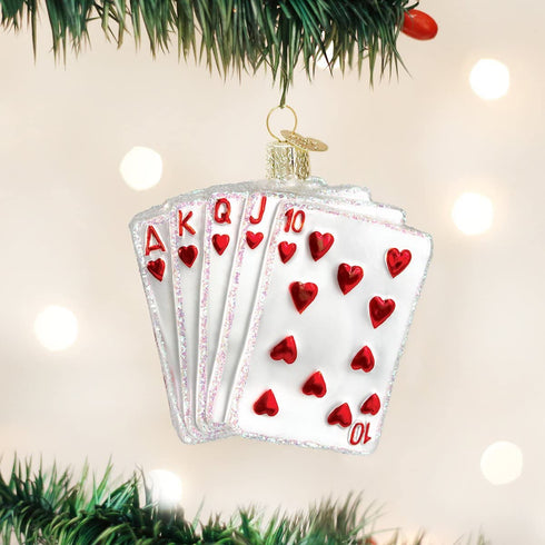 Old World Christmas Ornaments: Vegas Baby Glass Blown Ornaments for Christmas Tree, Royal Flush (44035)