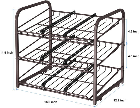 AIYAKA 3 Tier Stackable Can Rack Organizer,for food storage,kitchen cabinets or countertops,Storage for 36 cans,Bronze