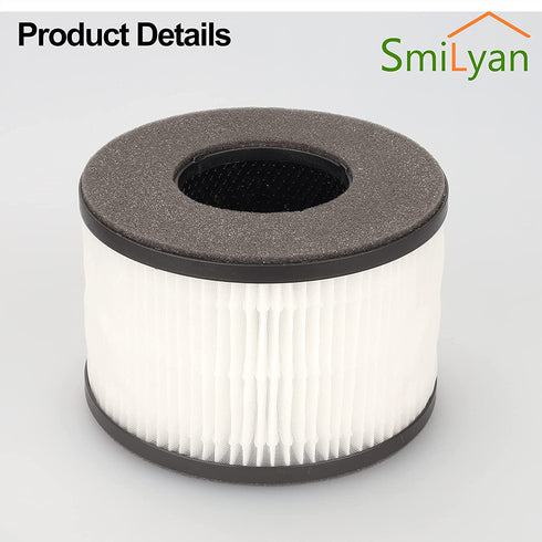 Smilyan BS-03 True HEPA Replacement Filter for PARTU BS-03 Air Purifier Part U and Part X, 2 Pack 3-in-1 HEPA Air Filter Replacement Filters