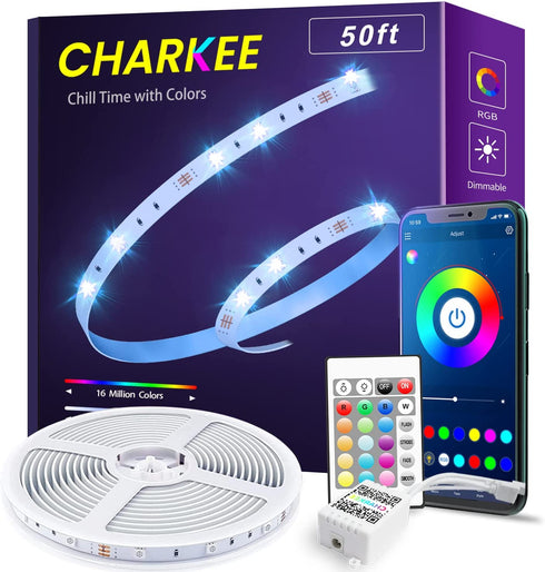 50ft LED Strip Lights Bluetooth ,Sync Music Color Changing LED Lights Strip,SMD 5050 Flexible LED Tape Light with Remote/Phone Control,Bluetooth LED Strips Light for Bedroom,Indoor,DIY (APP+ Remote?