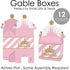 Big Dot of Happiness Little Princess Crown - Treat Box Party Favors - Pink and Gold Princess Baby Shower or Birthday Party Goodie Gable Boxes - Set of 12