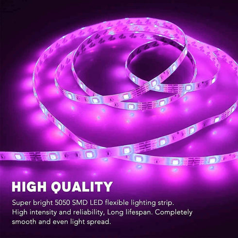 Tfzba 65.6ft Led Strip Lights, LED Lights for Bedroom, Ultra Long LED Lights RGB 5050 LED Light Strips Kit with 44 Keys Ir Remote Led Lights for Home Living Kitchen Room and Party