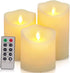 Flickering Flameless Candles Waterproof Outdoor Candles Battery Operated Candles with Remote Cycling 24 Hours Timer?D: 3.25"x H: 4"5"6"?LED Candles Plastic Pack of 3 Large Pillar Candles