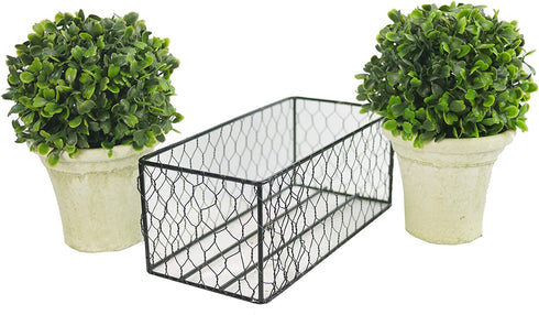 Admired By Nature Artificial Topiary Ball, 2 Pack 5 inches Faux Boxwood Bal Potted Plant, Green, 2 Count