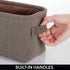 mDesign Soft Cotton Fabric Bathroom Storage with Attached Handles - Organizer for Towels, Toilet Paper Rolls - for Back of Toilet, Cabinets, and Vanities, 2 Pack - Espresso Brown