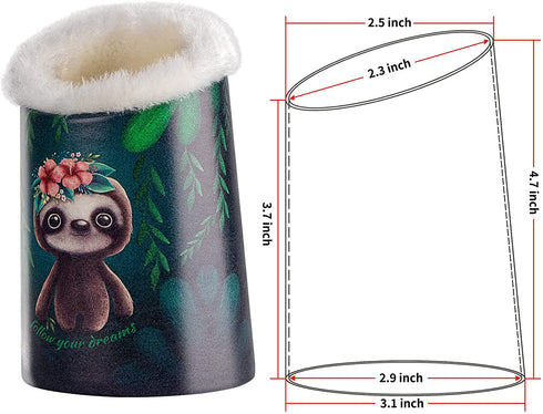 Premium Leather Makeup Brushes Cup, Pen Pencil Desk Holders, Office & Home Organizer, Make Up Brush Pot