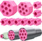 Cup Turner Foam Set, 10 Pieces Tumbler Foams for 1/2 Inch PVC Pipe, Tumbler Spinner Foams Fit 30 oz 20 oz 10 oz Tumbler Bottles Cups 25 oz, 17 oz, 12 oz Cola Shaped Water Bottles (Pink)