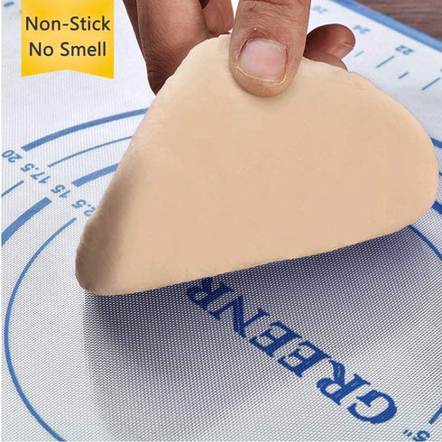 Large Silicone Pastry Mat Extra Thick Non Stick Baking Mat with Measurement Fondant Mat, Counter Mat, Dough Rolling Mat, Oven Liner, Pie Crust Mat (XXL-24''(W)*32''(L), 2#Blue)
