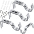 Frienda 4 Pieces Curtain Rod Brackets General Adjustable Curtain Brackets Valance Support Holders Curtain Rod Holder Wall Bracket Hooks with Screws for 1 Inch Diameter Curtain Rod (Painted Silver)